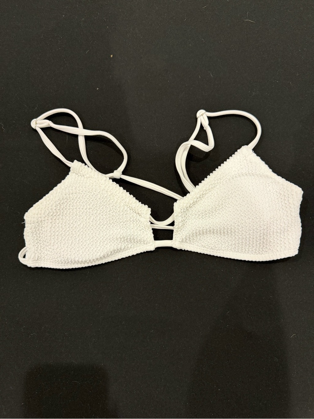 SHEIN White Textured Triangle Bikini Top